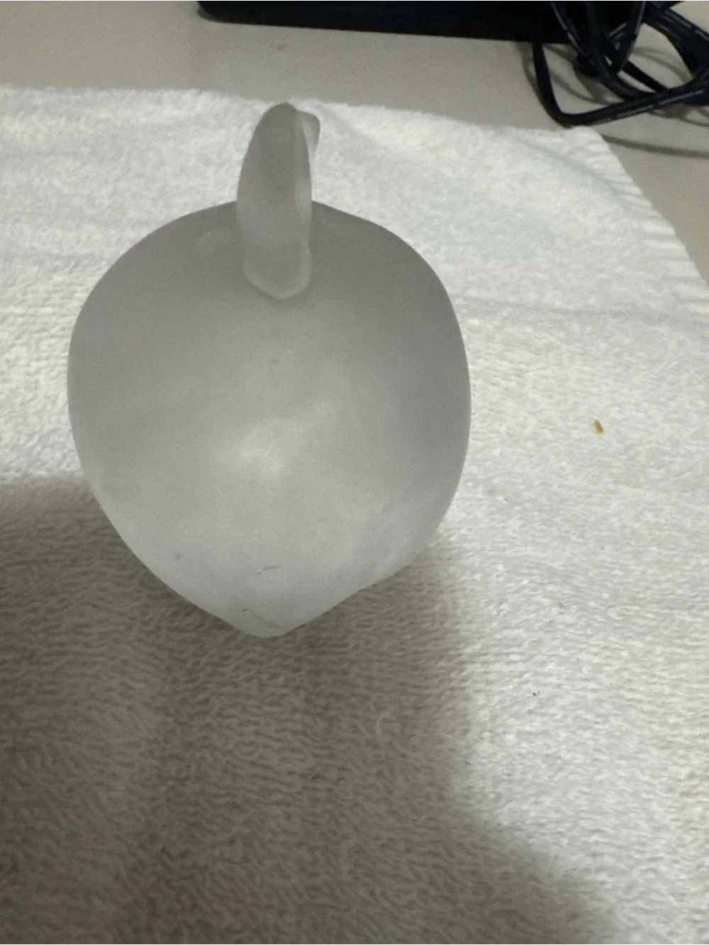Frosted Glass Apple Accent - White -